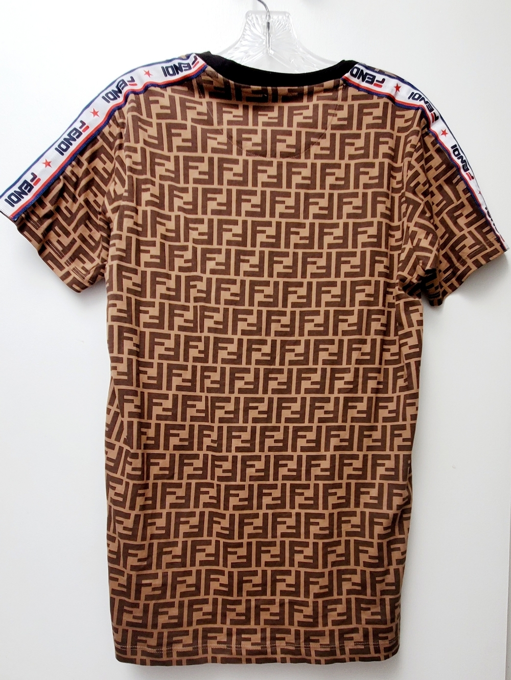 Fendi × Fila Collab Brown Cotton Logo Made In Italy Short Sleeve Tshirt Sz Small - Picture 6 of 6